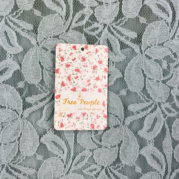 NWT Free People Miles of Lace Shift Dress in Sky Mint Green - Picture 3 of 5